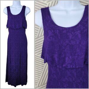 Vintage 90s Dress size Small Layered Purple Textured Crop Top Tie Back